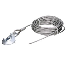 Seachoice Steel Winch Cable w/Safety Hook, 3/16 in. X 25 Ft., 4,000-Lb. Tensile Strength