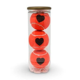 Price's 1 x 3 Heart Motif Tennis Balls in a Tube (Orange)
