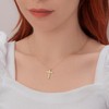 LYSphoenix 14k Gold Plated Silver Cross Necklace for Women Trendy