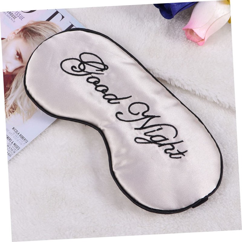 KOMBIUDA Silk Sleep Eye Mask Comfortable Embroidery Eyeshade for All