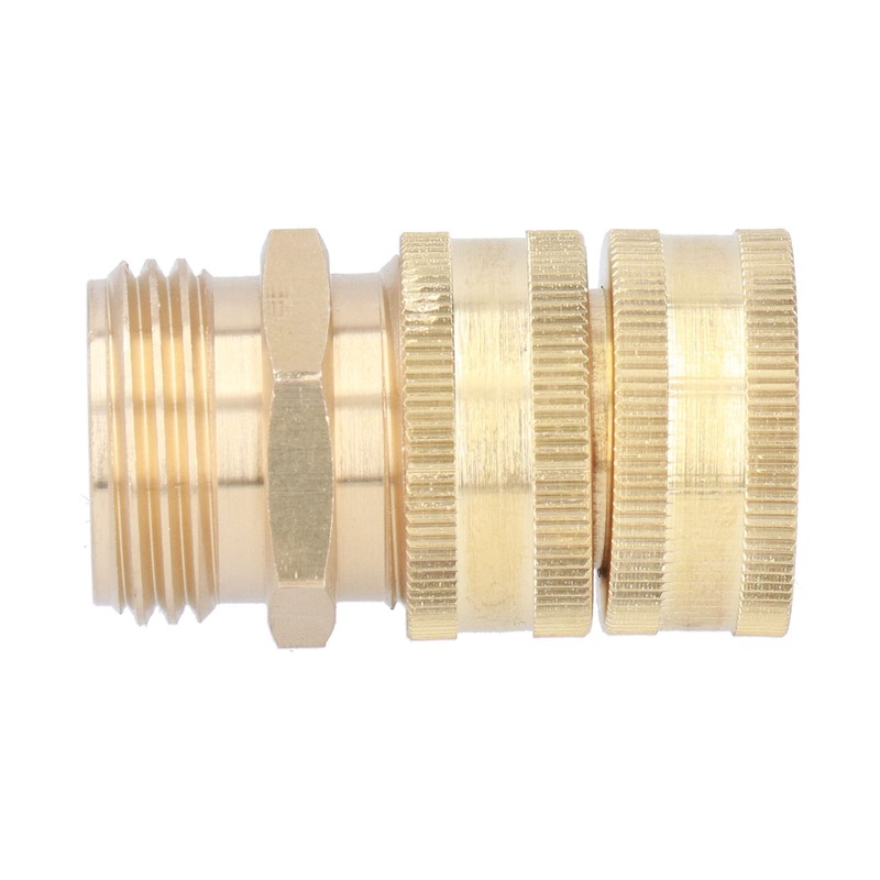 2Pairs 3/4in Brass Hose Adapter 2 Way Hose Adapter Durable