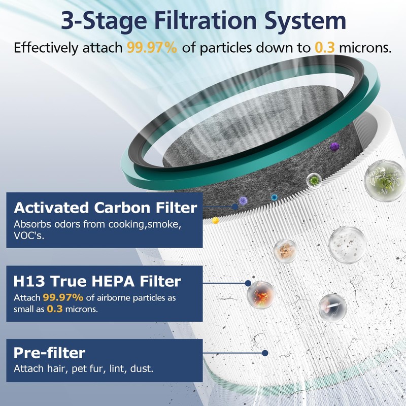 2-Pack HP01 HP02 True HEPA Filter Compatible with Dyson Pure