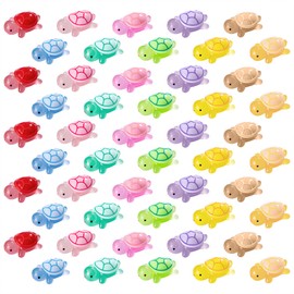 YALiya 50 Piezas Luminous Mini Turtles Resin Figures, Resin Turtles, Mini Turtles, Glowing Small Sea Creatures, Suitable for DIY Decorative Pot Decoration, Miniature Garden, Aquarium (B)