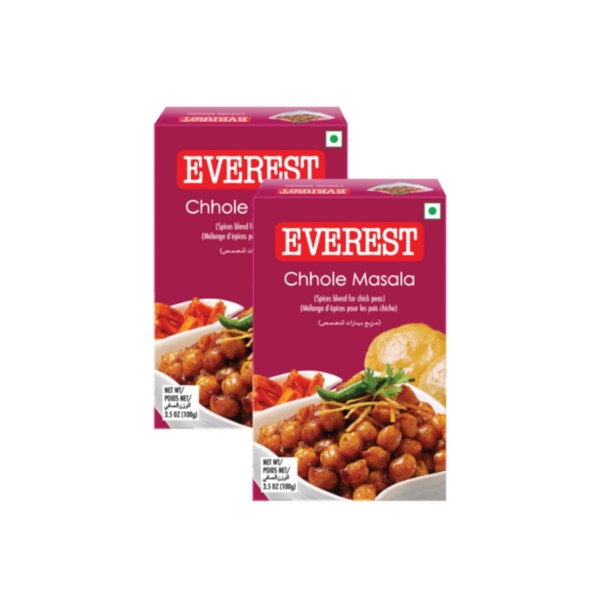 Everest Various Seasoning Masala Powder - A Mixture of Spices Adds Taste - Aromatic & Enhances the flavor of the meal - Simplifies & Speeds Up The Cooking Process (Chole Masala 100g, Pack of 2)