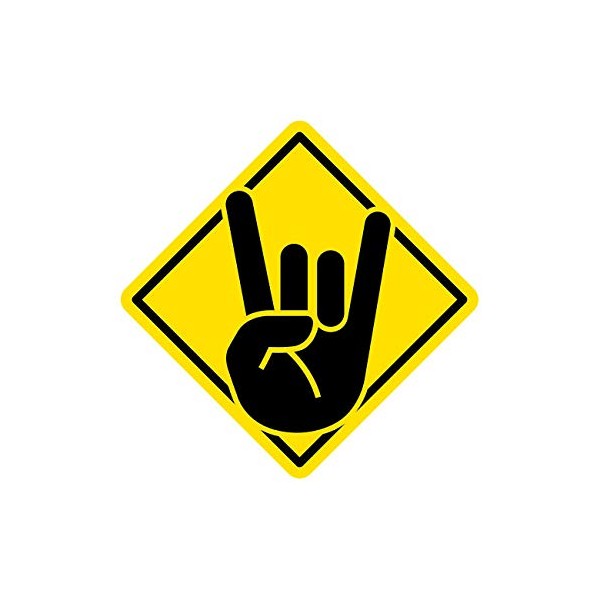 fagraphix Caution Sign Rocker Hand Sign Sticker Decal Self Adhesive