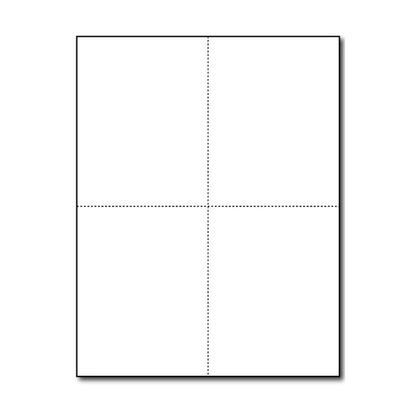 65lb White Printable Postcards - Blank Postcard Paper - Perforated 4 per Sheet - for Inkjet/Laser Printers - 25 Sheets / 100 Postcards