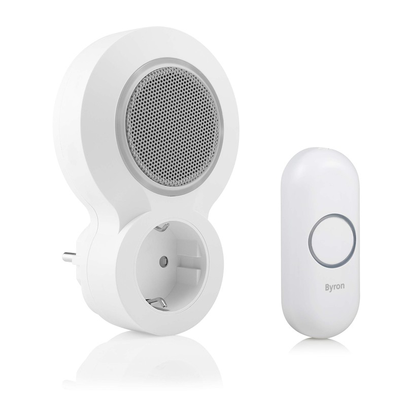 Byron DBY-23513 Wireless Doorbell Kit with Mute and Visual Alarm,