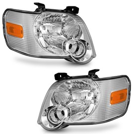 WEELMOTO Halogen Headlights for 2006 2007 2008 2009 2010 Ford Explorer Headlamp Assembly, Compatible with 07-10 Ford Explorer Sport Trac 4-Dr Sport Driver and Passenger Side Replacement Headlight