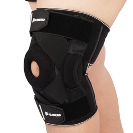 Feamero Plus Size Knee Brace for Knee Pain, with Hinges & Cross Compression Straps for Meniscus Tear, Arthritis, Joint Support Adjustable for Men & Women, Obese People (XL/2XL)