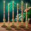 Kittmip 6 Pcs Hawaiian Tiki Masks Flameless Taper Candles 11