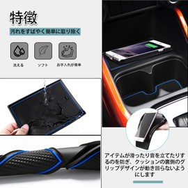 SHAOHAO Suzuki Ignis First Generation FF21S Type Pocket Mat 2016 ~ Interior Rubber Mat, Door Pocket Mat, Designed for Vehicle Specific, Console Mat, Protective Rubber Mat, Custom Interior Parts, Noise