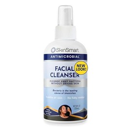 SkinSmart Antimicrobial SkinSmart Limpiador facial para acné, se dirige a las bacterias para atletas adolescentes activos después del entrenamiento y 