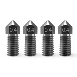 3D Printer Nozzles 0.4mm M5 Nozzle, Park Sung Nozzles with High Temperature Resistance Upgraded Hardened Steel Nozzle Fully Fit for AnkerMake M5 3D Printer Ender 3 Ender 3 V2 Ender 3 pro (0.4mm*4PCS)