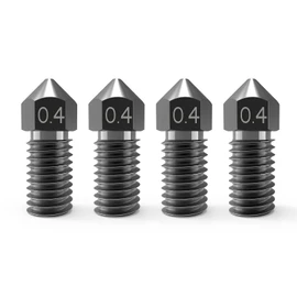 3D Printer Nozzles 0.4mm M5 Nozzle, Park Sung Nozzles with High Temperature Resistance Upgraded Hardened Steel Nozzle Fully Fit for AnkerMake M5 3D Printer Ender 3 Ender 3 V2 Ender 3 pro (0.4mm*4PCS)