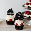 18pcs Black Glitter Poop Dessert Cupcake Topper Pick for Funny