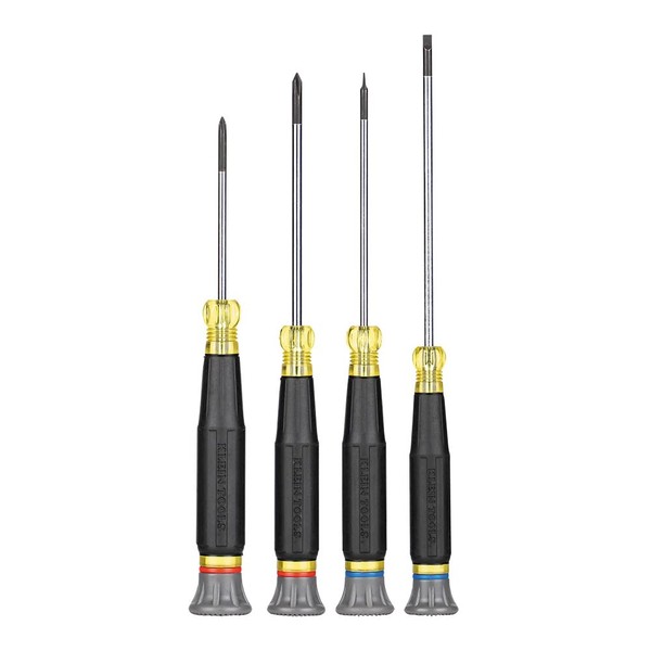 Klein Tools 85615 Mini Precision Screwdriver Set, 4-Piece Phillips and Flat Head Set Ideal for Electronics and Small Home Appliances
