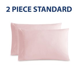 Cathay Home Hospitality 2-Piece Standard Pillowcase Set Hotel Collection - Twin, Twin XL, Full, Queen - Wrinkle & Fade Resistant Double Brushed Ultra Soft Microfiber - Blush, Standard (20" x 30")