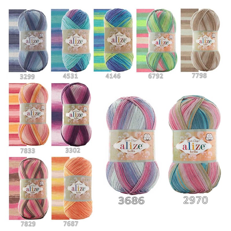 Alize Bella Batik Knitting Wool, Crochet Yarn, Choice of Colours,