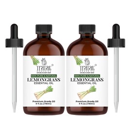 Lemongrass Essential Oil, 100% Pure and Natural Oil with Premium Glass Dropper, Undiluted Essential Oil for Aromatherapy, Diffuser, Humidifier, Oil for Skin & DIYs, Huge 4 fl oz (Pack of 2)