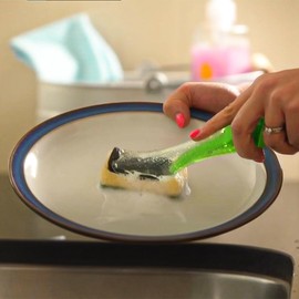 Zopper Green General Purpose Refill Washing-Up Sponge With Microfiber Cloth (6x2=12) Kitchen Washing-Up Handle Refills