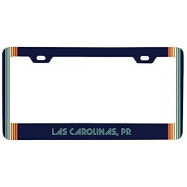Las Carolinas Puerto Rico Car Metal License Plate Frame Retro Design