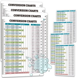 Hiztziab Conversion Charts Card and Sticker Set 4 PCS, MM to Inches & Inches to MM Conversion Chart, Waterproof & Scratch-Resistant, Ideal for Handcraft Enthusiasts & Workers, Easy-to-Read