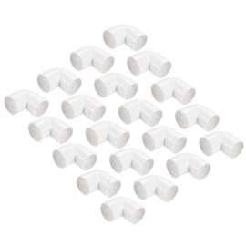 QUARKZMAN PVC Pipe Connector 90 Degree Angle Pipe Fitting 25mm White Direction Change for DIY PVC Shelf Garden Hose Electrical Installation Pipe Pack of 30
