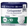 NorthShore GoSupreme Overnight Pull-On Underwear, 8-Hour Leak Protection, 3X-Large, 10-Count