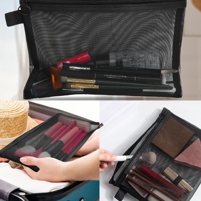 6PCS Small Make up Bag, Portable Mesh Makeup Bag, Travel