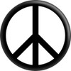 Peace Sign - Black On White - 2.25" Round Magnet