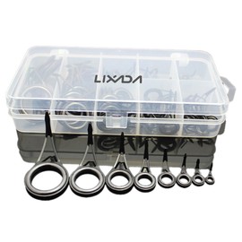 Lixada Fishing Rod Guide Various Tip Fishing Line Spinning Guide Eyes Rings Tip Top Repair Kit Set 75pcs Sizes Tips Repair Eye Loop Kit