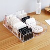 SINGOMON 2PCS Small Acrylic 6-Compartment Jewelry Accessories Storage Organizer Trays