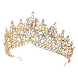 Samky Bride's Crystal Wedding Tiara Crown Bridal Rhinestone Headpiece Hair Accessories for Woman