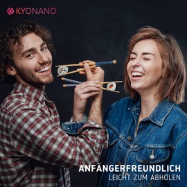 KYONANO Chopsticks, 5 Pairs Japanese Bamboo Chopsticks, Reusable Chopsticks, 23 cm Sushi Sticks, Washable Chopsticks Set for Dishwasher, Lightweight Non-Slip Cutlery