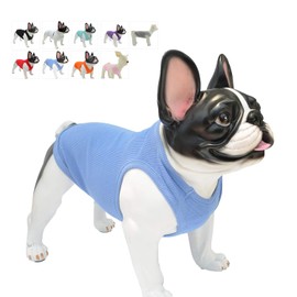 Lovelonglong 2019 Summer Pet Clothing, Dog Clothes Blank T-Shirts Ribbed Tanks Top Thread Vests for Large Medium Small Dogs 100% Cotton PowderBlue L