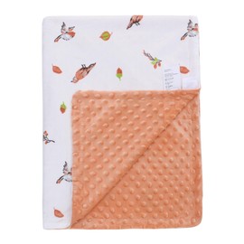 LAT Baby Blanket, Children's Blanket with Minky, Cuddly Blanket, Baby Cotton Crawling Blanket, Pram Blanket, Unisex Baby Blanket for Newborns, Children, Baby Blanket for Spring, Summer (Birds, 110 x