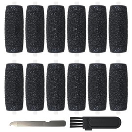 12 Pcs Replacement Rollers Head Refills Compatible with Amope Pedi-Perfect Pro Electric Callus Remover Foot File - Extra Coarse