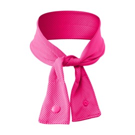 Qianly Neck Wrap Wearable Soft Ice Cool Scarf for Running Indoor Cycling Men Women, Rose Red