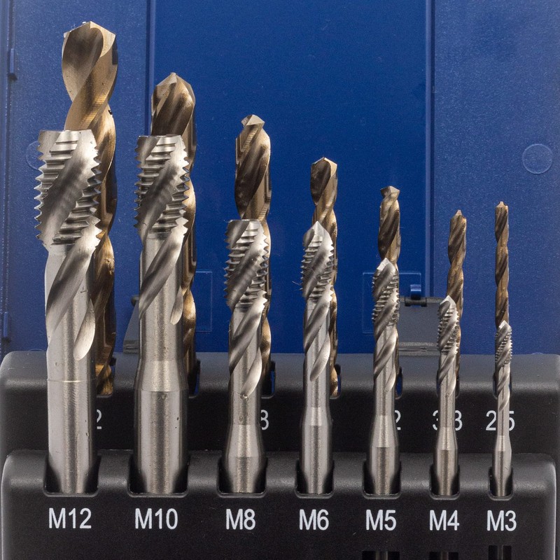 WSH-TOOLS Machine Tap Set Blind Hole M3, M4, M5, M6,