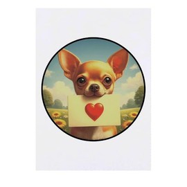 'Chihuahua Love Note' Temporary Tattoo - Water Resistant, Skin-Safe, Non-Toxic Transfer (TO00083953)