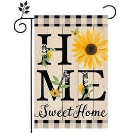 Sunflower Flowers Sweet Home Garden Flag 12x18 Double-Sided Green Spring Summer Welcome Yard Flag Outdoor Decor