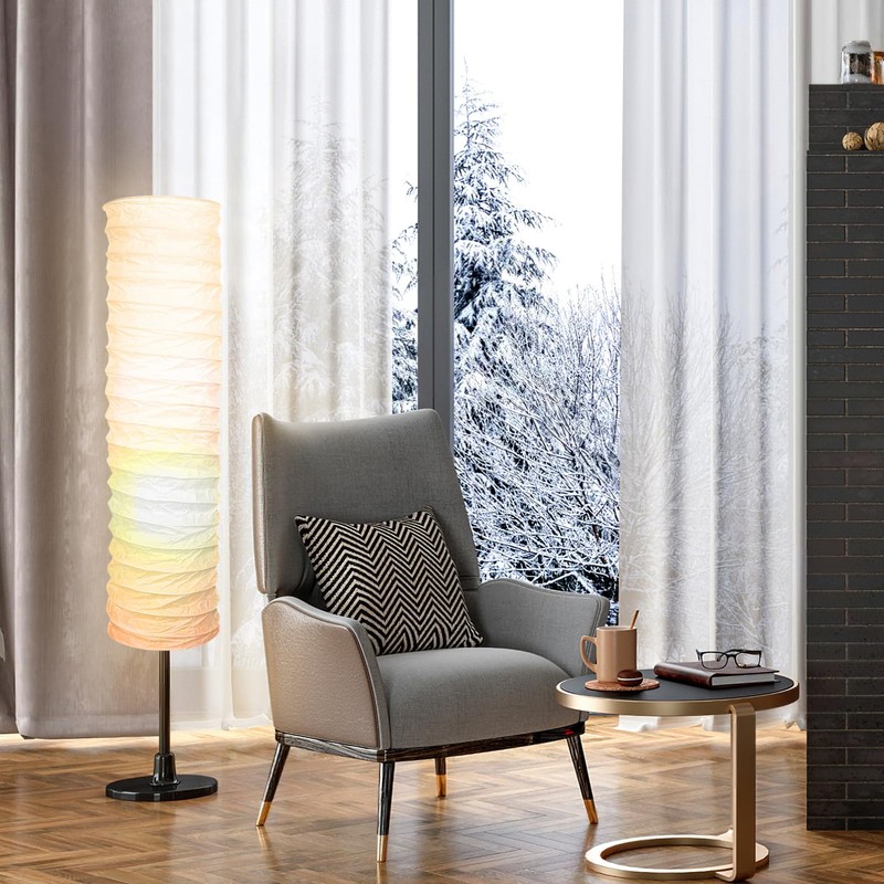 ULTECHNOVO Decorative Floor Lamp Shade Paper Lamp Shade Large White