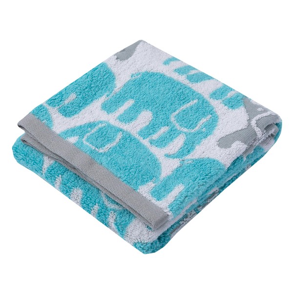 Nishikawa TT23153640 Imabari Face Towel, 13.4 x 29.5 inches (34 x 75 cm), Washable, 100% Cotton, Finlayson, Elephanty Vappa, Soft, Jacquard Weave, Made in Japan, Turquoise