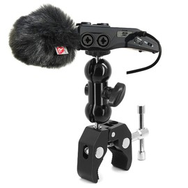 AYIZON Portable Recorder Mount, Clamp Holder Arm Stand compatible with Zoom Portable Recorder H7 H6 H5 H4n H2n H1n, compatible with Tascam DR-40, DR-05, DR-07 & More