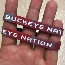 LOT OF 3 - Ohio State Buckeyes Buckeye Nation Wristbands OSU Go Bucks Bracelets