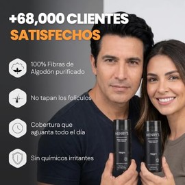 Henrys Fibras Capilares Negro 27.5g, Disimula Cabello Delgado, Aumenta Volumen y Densidad al Instante