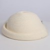 Women's Elegant Beige White Straw Beret Hat with Veil -