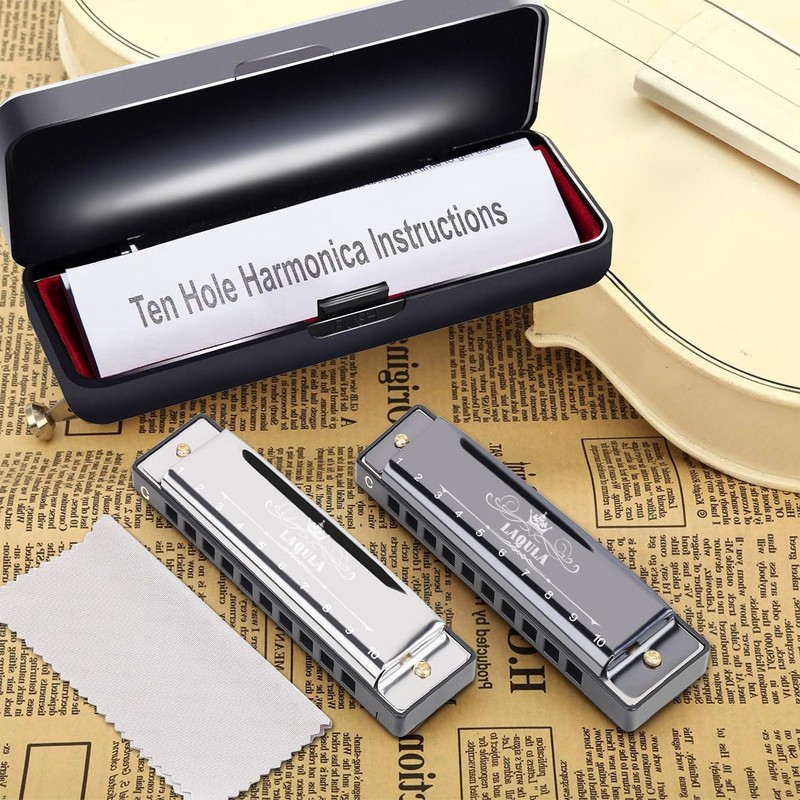 Harmonica Diatonic 10 Holes C Tone Beginner Advanced Airtight Blue