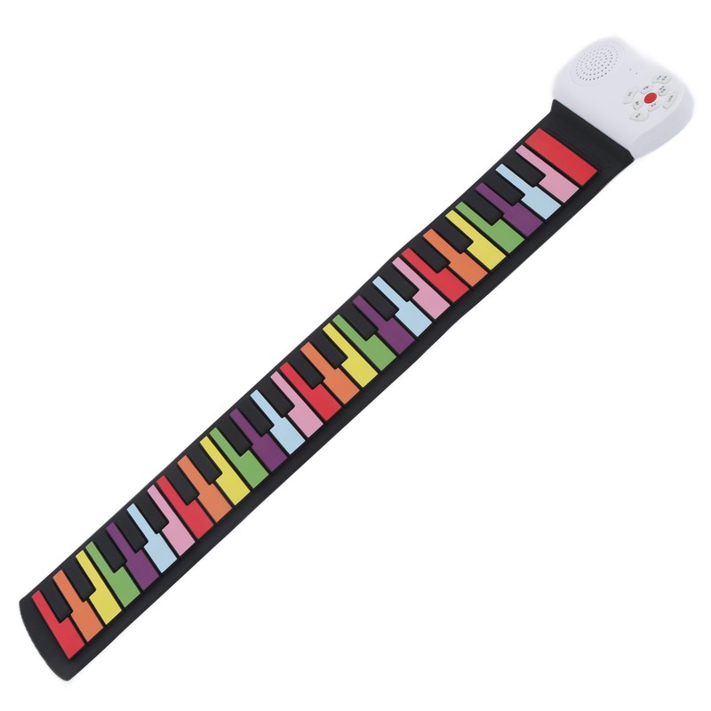 Roll Up Piano 49 Keys Kids Flexible Rainbow Keyboard Portable
