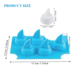 2 Pack Silicone Ice Cube Tray, Shark Fin Ice Trays, Novelty Ice Cube Molds, Non-Stick Chocolate Candy Molds for Shark Theme Party